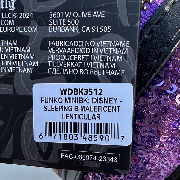 Loungefly Purple Sequin Maleficent Dragon Sleeping Beauty - NWT main image 4